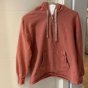 Madewell REsourced Cotton Relaxed Hoodie Sweatshirt in Rose Blush